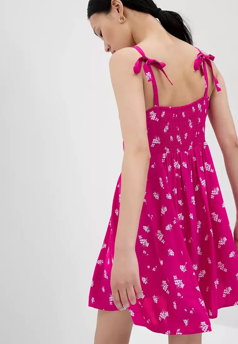 knee length dresses for ladies Pink Deep V-Neck Mini Dress