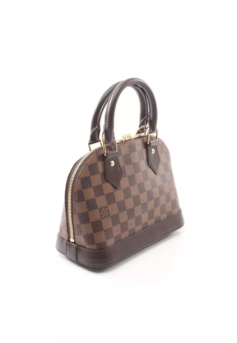 Louis Vuitton Damier Ebene Alma PM Brown Leather Handbag
