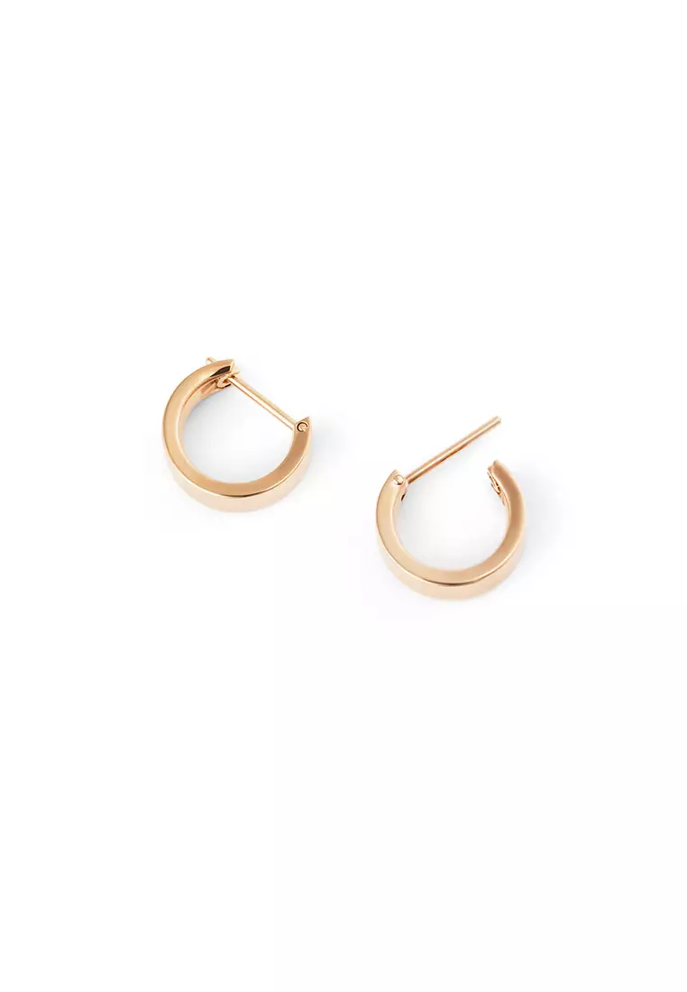 Line Earring Polished Rose Gold 3.5mm - Unisex Earrings for women and men stainless steel Earrings DW Official Authentic Original