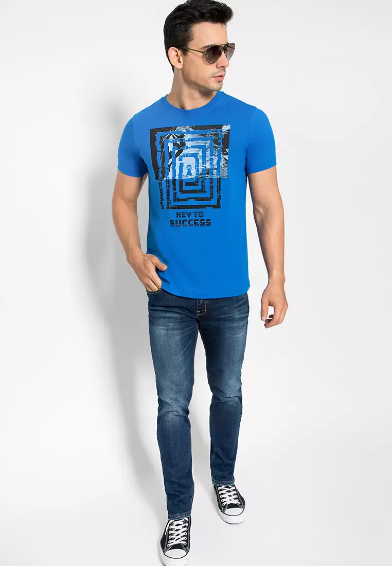 LGS - Kaos Youth Casual - Sablon - Biru