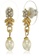 estele gold Estele 24 Kt Gold and Silver Plated Zinc Brass Flower Damask Top Pearl Drop Earrings for Girls AE9AEAC4C54BE4GS_1