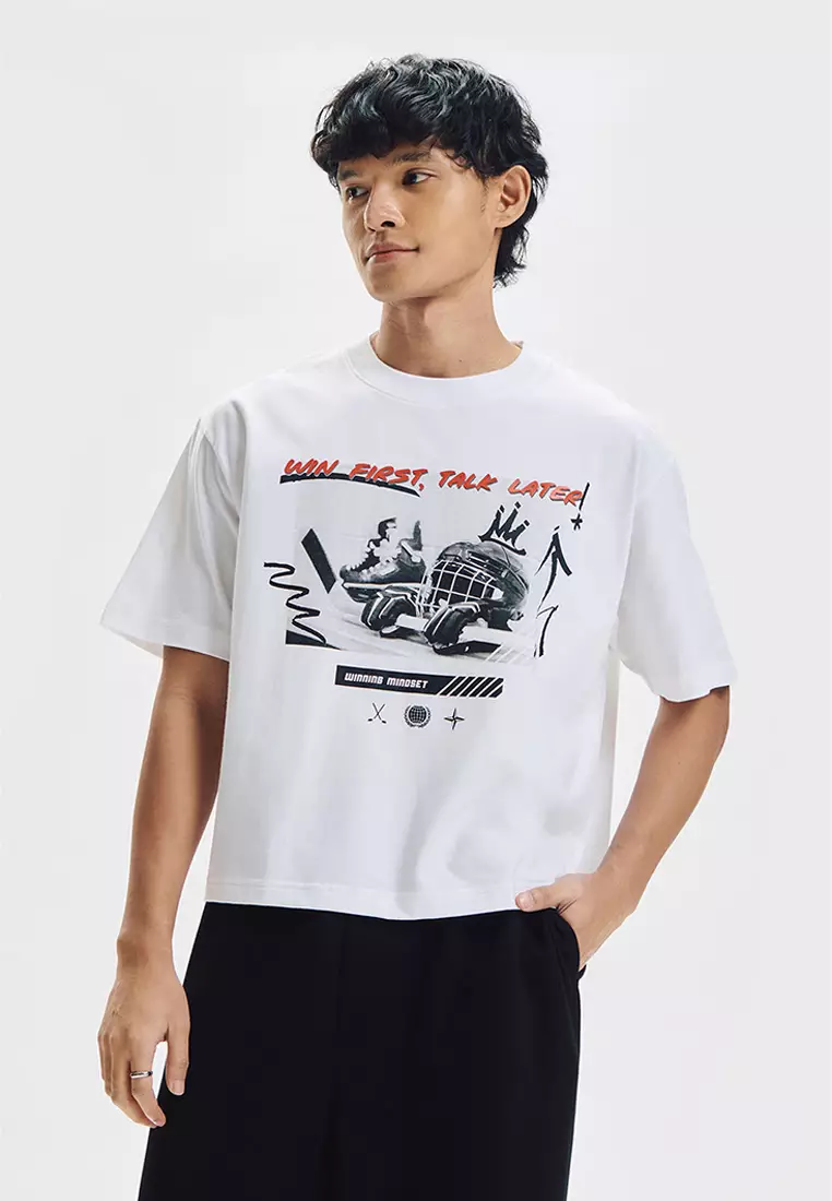 Penshoppe Win First Talk Later Boxy Graphic T-Shirt 2025 | Buy