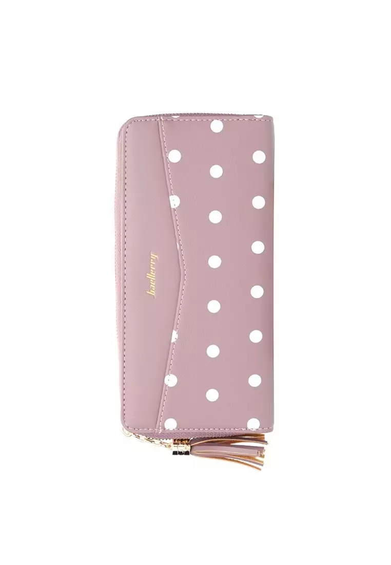 Dompet Wanita Panjang Motif Polkadot Bahan Kulit PU Leather Premium ORIGINAL
