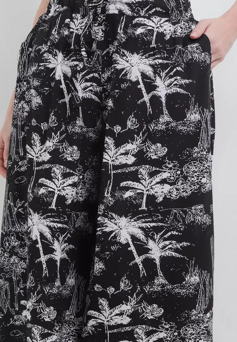 Celana Panjang Kulot Motif Pohon Kelapa