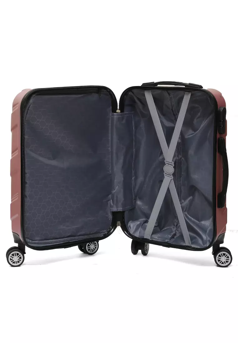 Carlton Koper Hardcase Unisex Size 20Inch Suitcase Combination Lock Large Compartment Material ABS+PVC Coated ORIGINAL - Pink