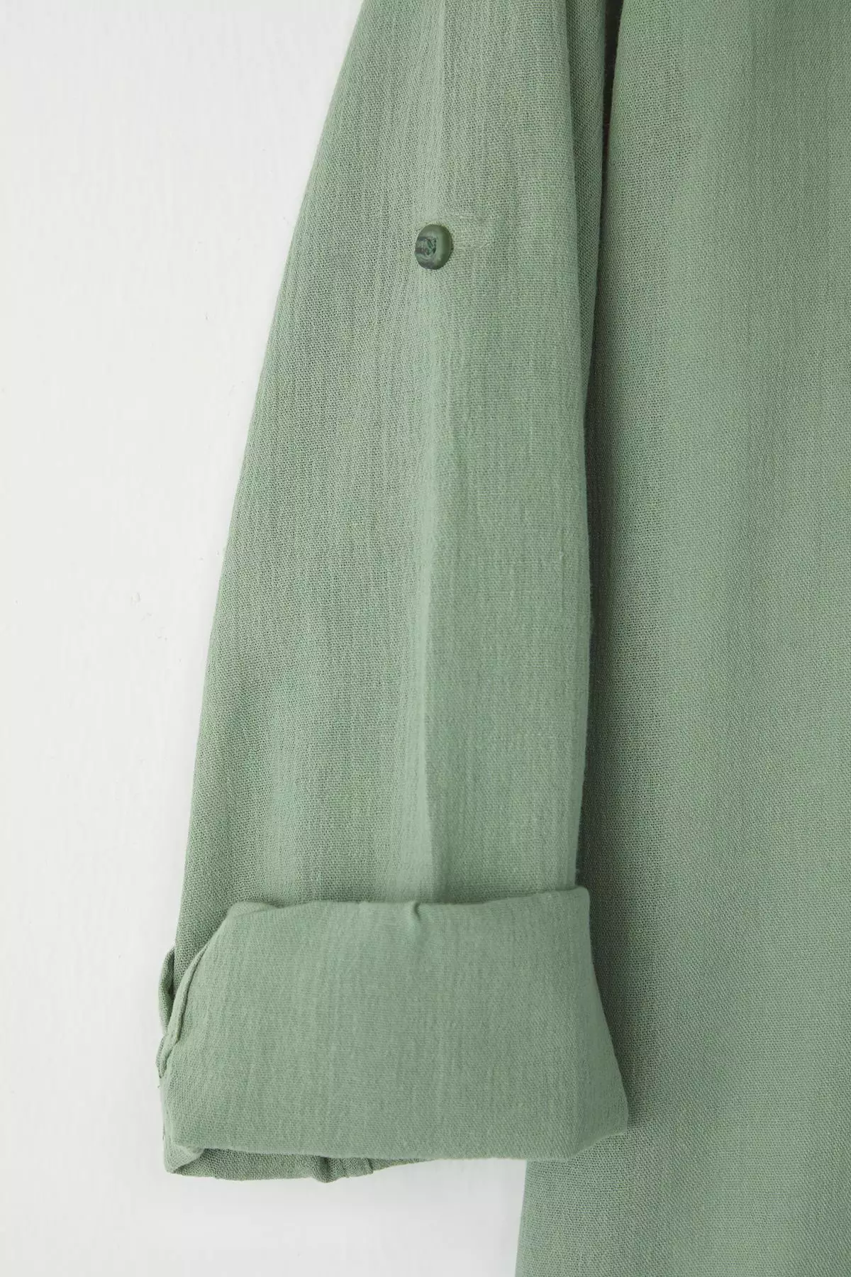 Khaki Regular Fit Epaulette Wrinkled Effect Linen Look Shirt TMNSS23GO00061