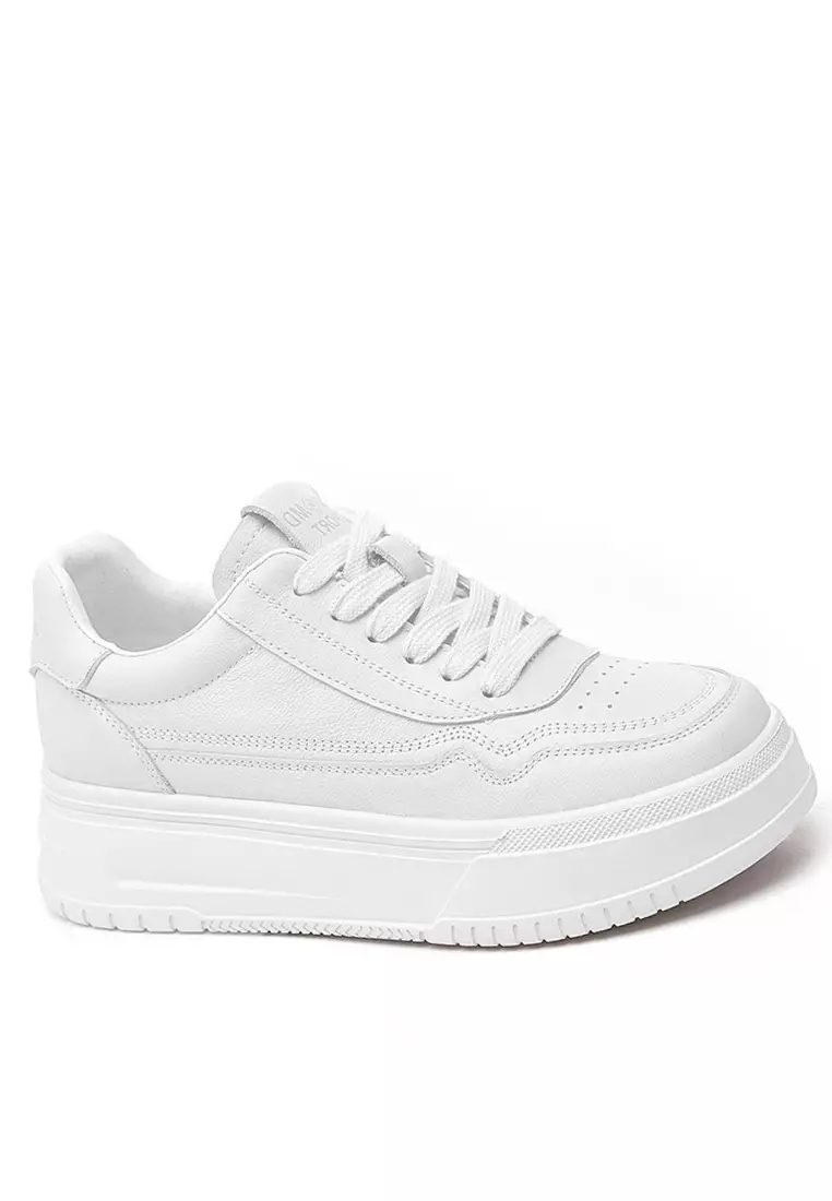 Discount on Twenty Eight Shoes  shoes - SKU: Genuine Leather Thick-Sole White Sneakers Rx8387