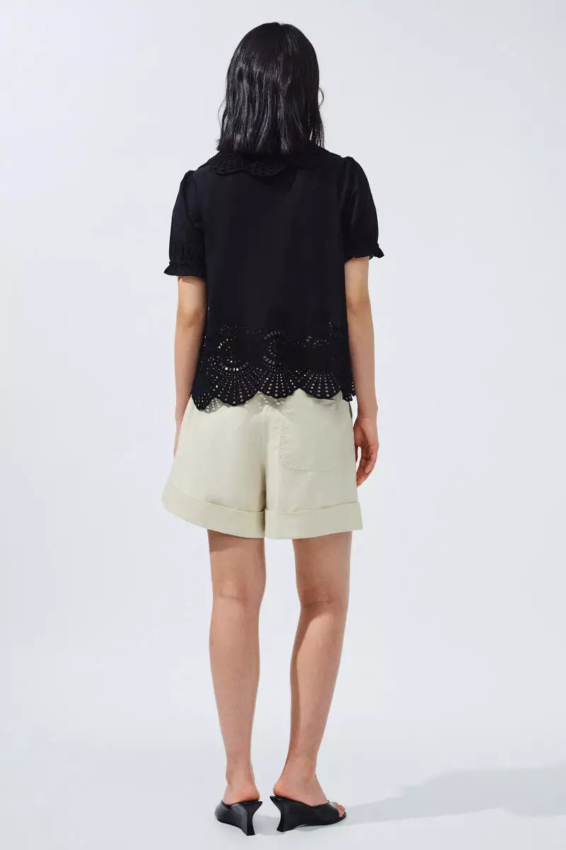 Broderie anglaise cotton blouse