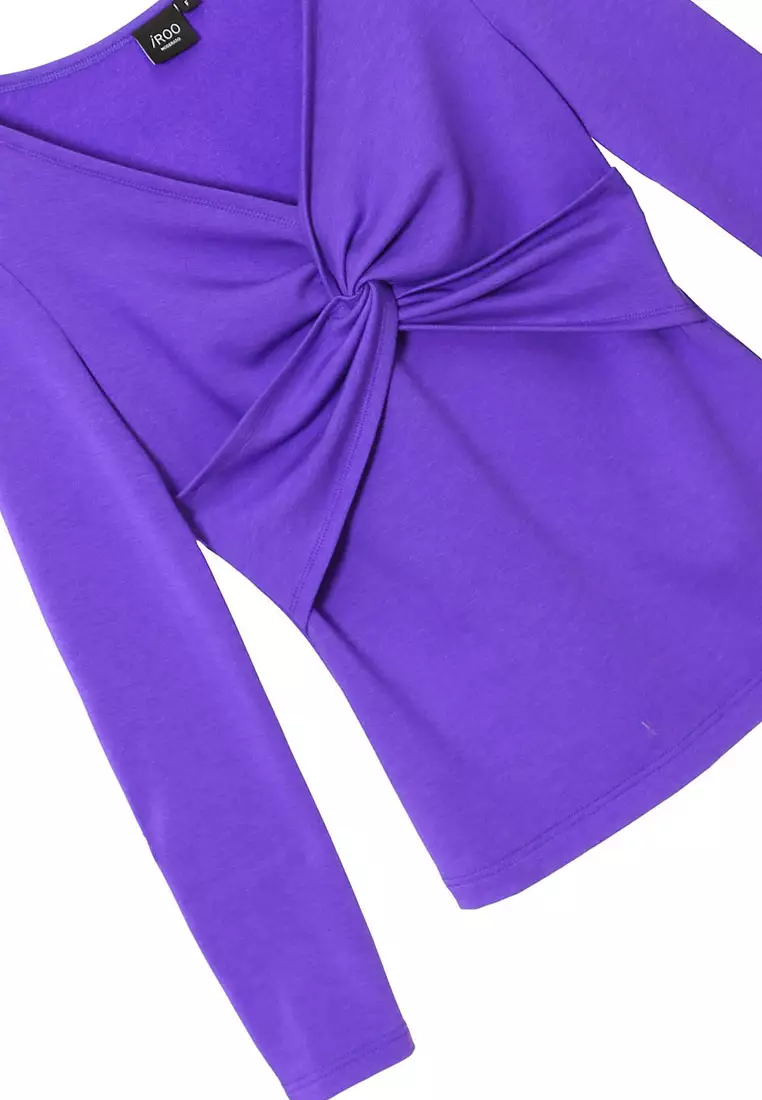 Front Twist Knot Purple Tee