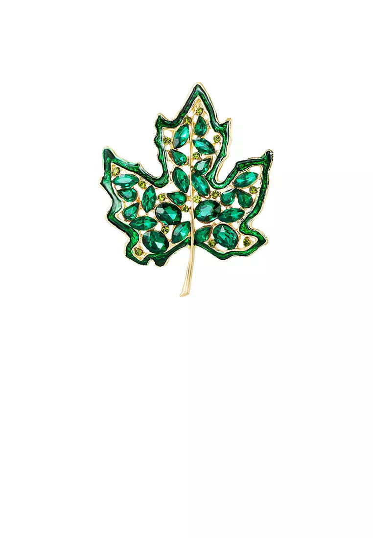 Buy Glamorousky Fashion and Elegant Plated Gold Hollow Maple Leaf