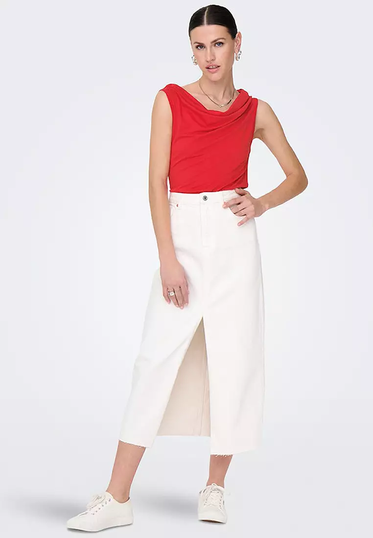 Sleeveless Waterfall Jersey Top