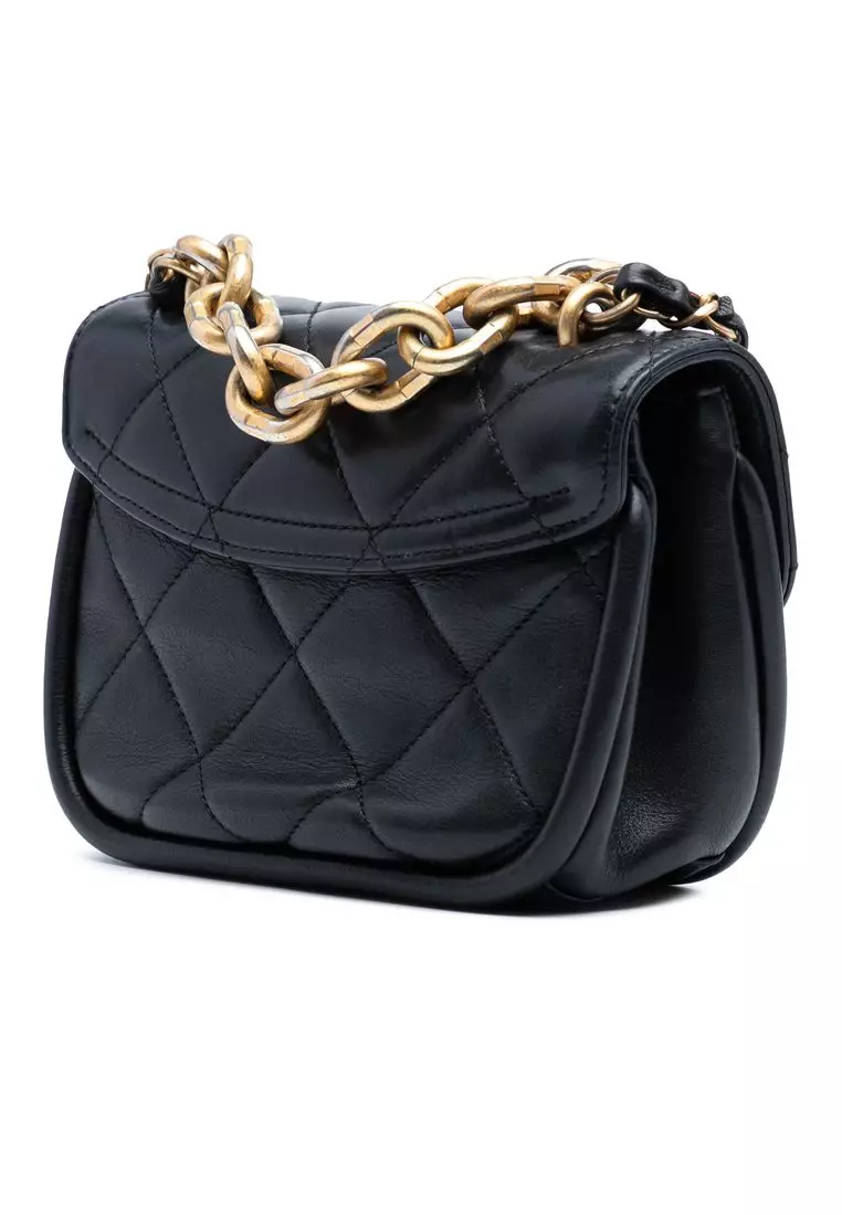Pre-Loved Chanel Mini Quilted Lambskin Chain Top Handle Flap