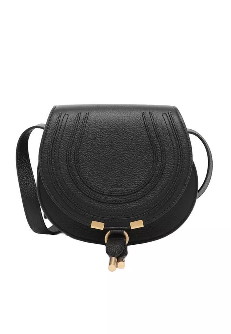 Buy Chlo Chloe Small Marcie Saddle Crossbody Bag in Black 2024