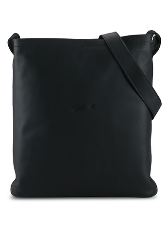 agnès b. black Leather Crossbody Bag 86A86AC6F89B87GS_1