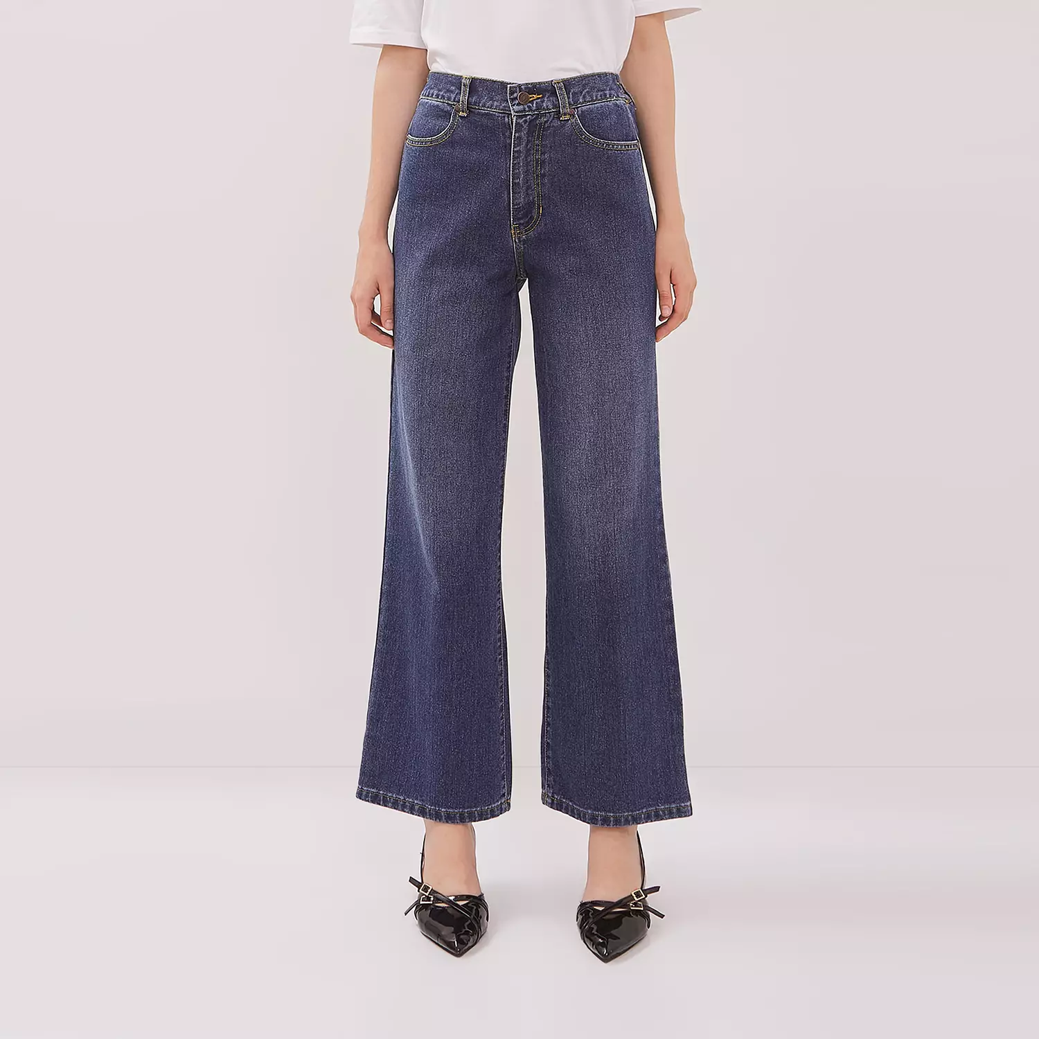 DUST Celana Baggy High Loose Jeans Sinra Blue Comfease (D.39134)