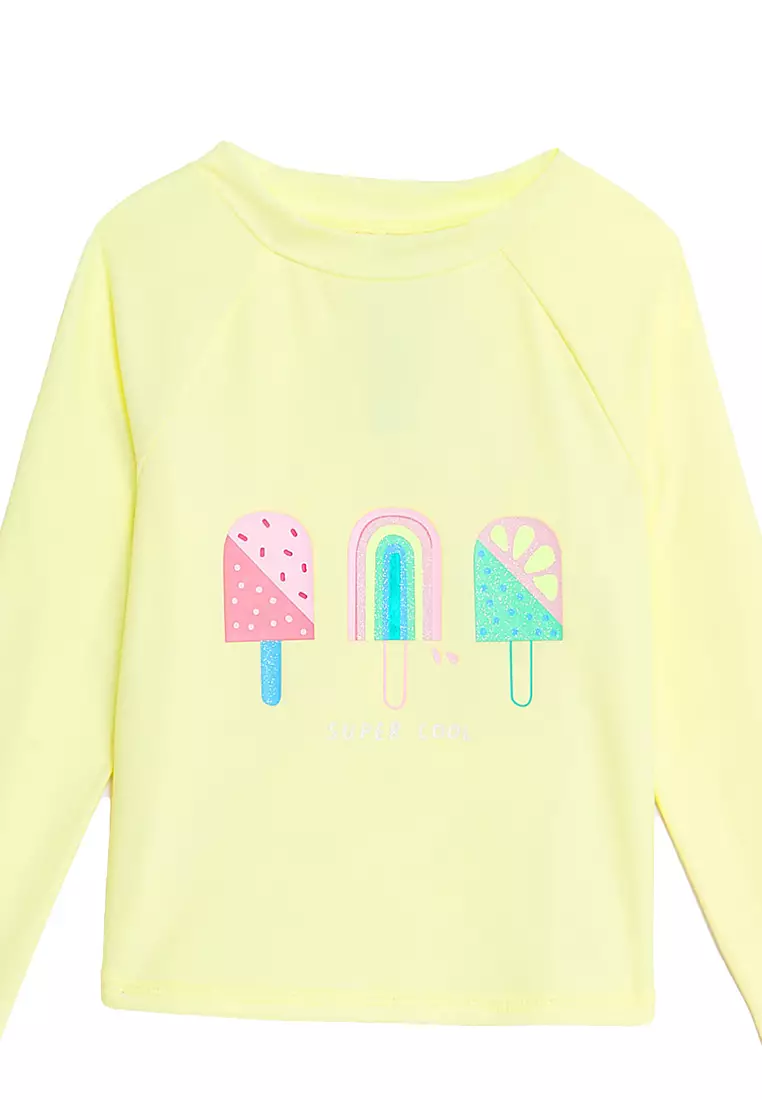 2Pc Ice Cream Long Sleeve Swim Set