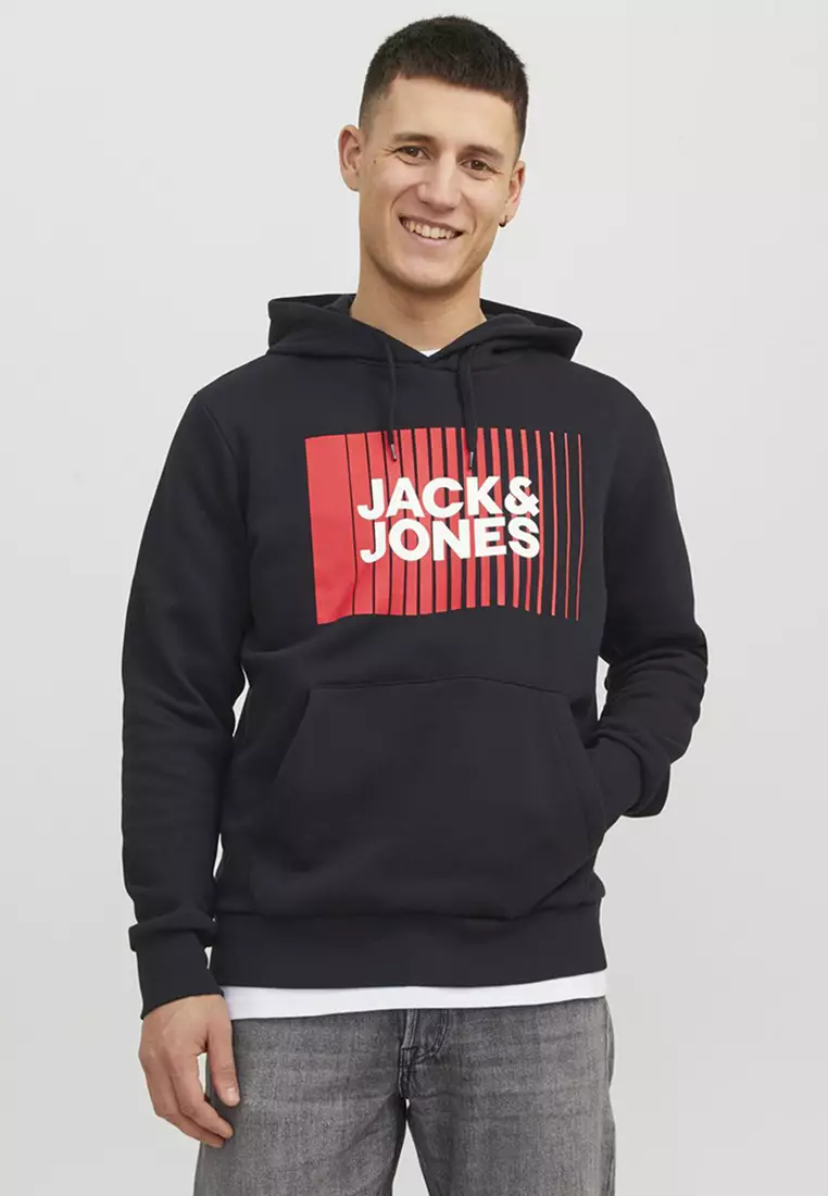 Jack and jones logo hoodie outlet