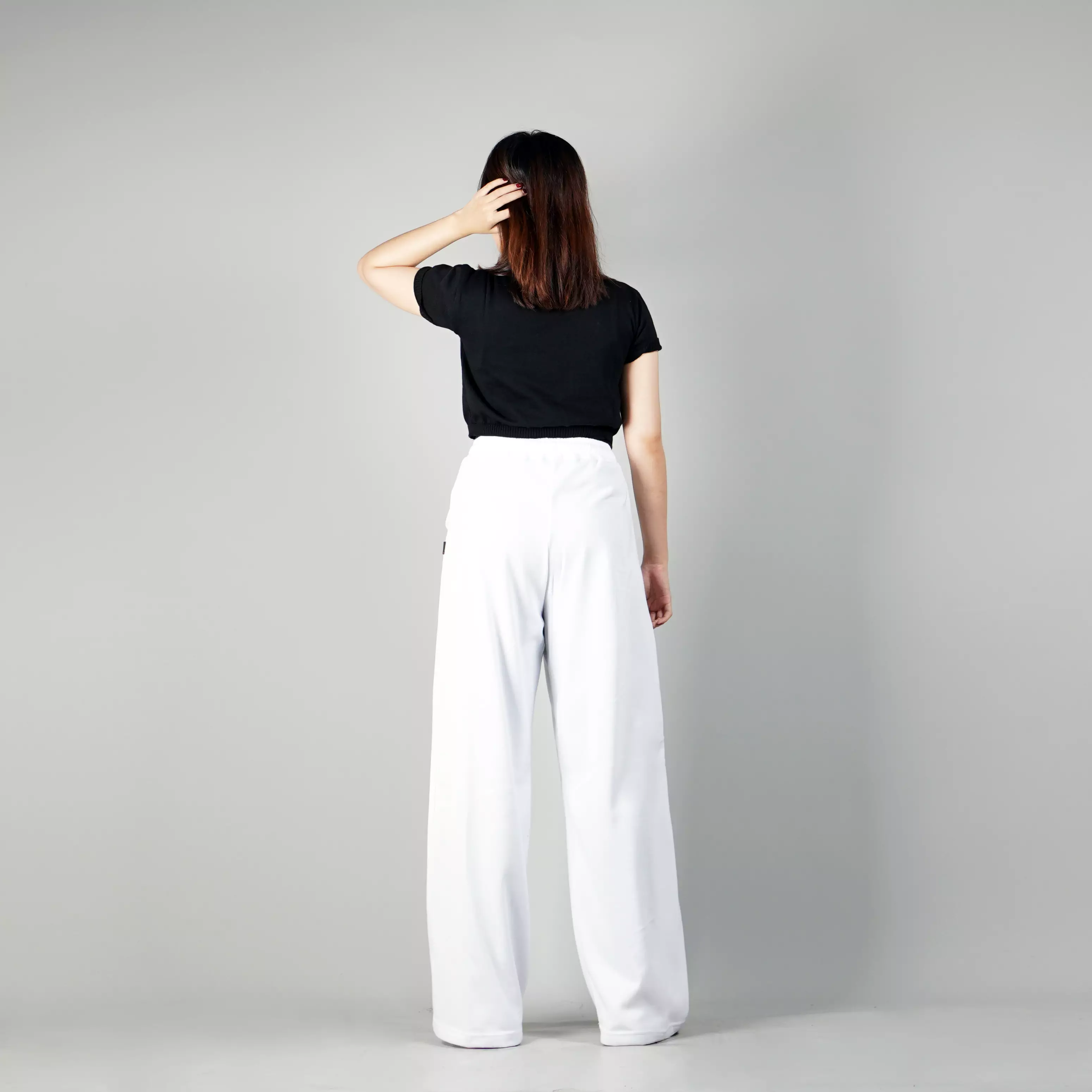 JENNIE Celana Panjang Wanita Celana Panjang Putih Loose Pants Wanita - PUTIH