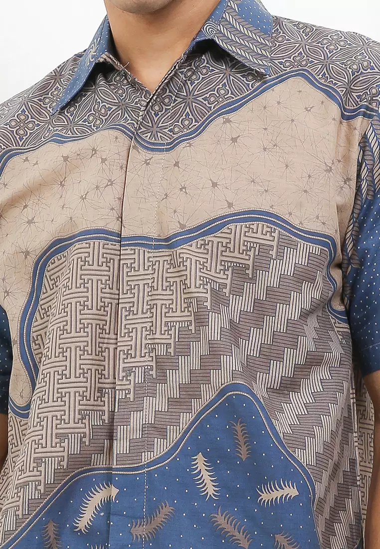 Evans Kemeja Batik Premium Pria Casual Modern Lengan Pendek