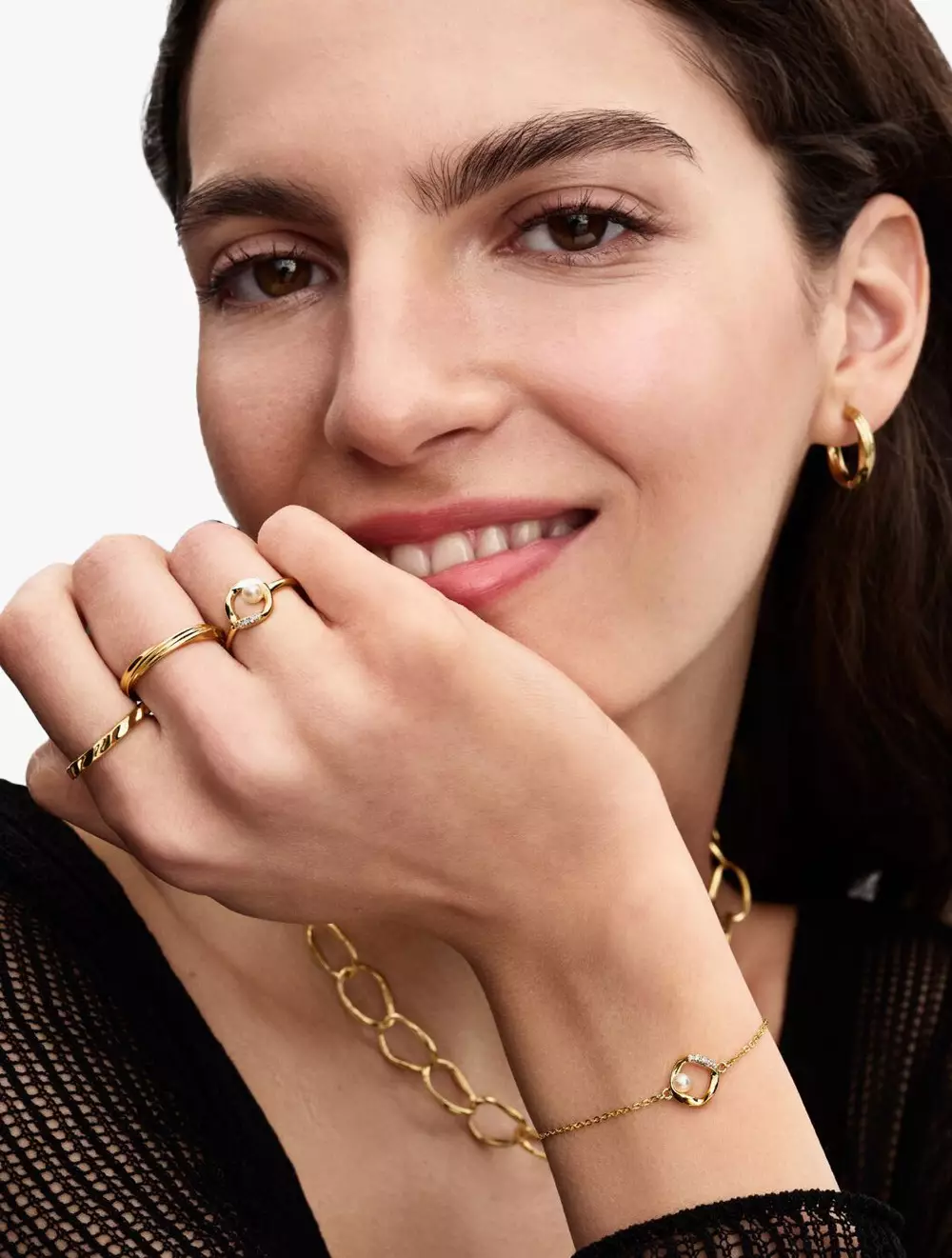 Texture 14k gold-plated ring