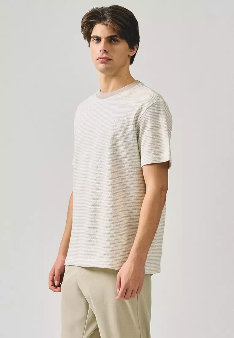 Regular Fit T-Shirt In Two-Tone Jacquard