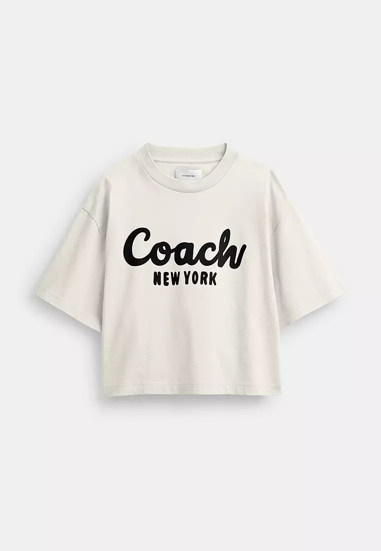 Buy Coach Cursive Signature Cropped T-Shirt 2026 Online | ZALORA