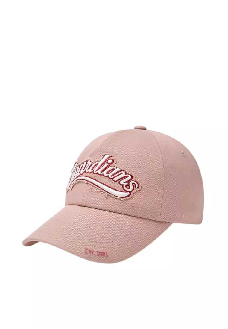 Varsity Vintage Cursive Damage Unstructured Ball Cap - Cleveland Light Peach