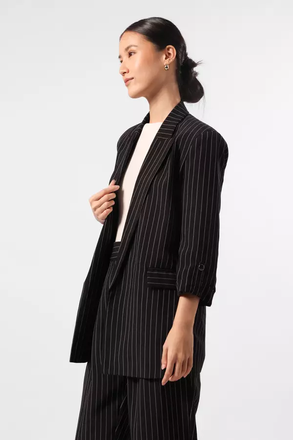 Minimal x Devina Putri - Neo - Stripes Blazer - Black Warna Black