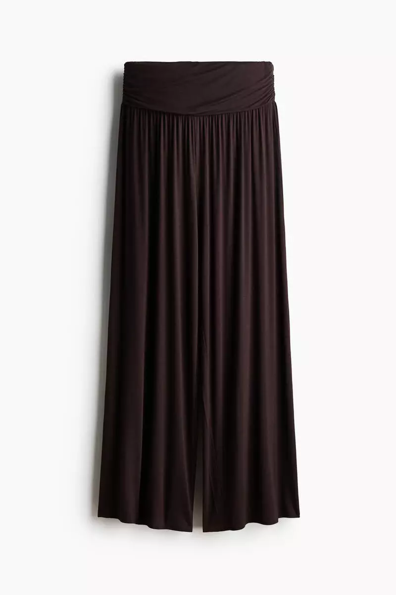 Gathered viscose trousers