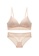 ZITIQUE beige Women's Latest Summer French Style 3/4 Cup Wire-free Thin Pad Lace Lingerie Set (Bra And Underwear) - Beige D6F32US57B178EGS_1