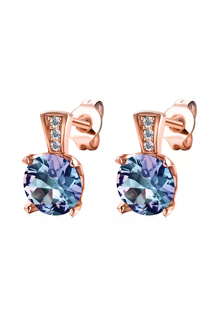 [Alexandrite Collection] Daniil Alexandrite Earring RG - Anting Silver S925 by Her Jewellery