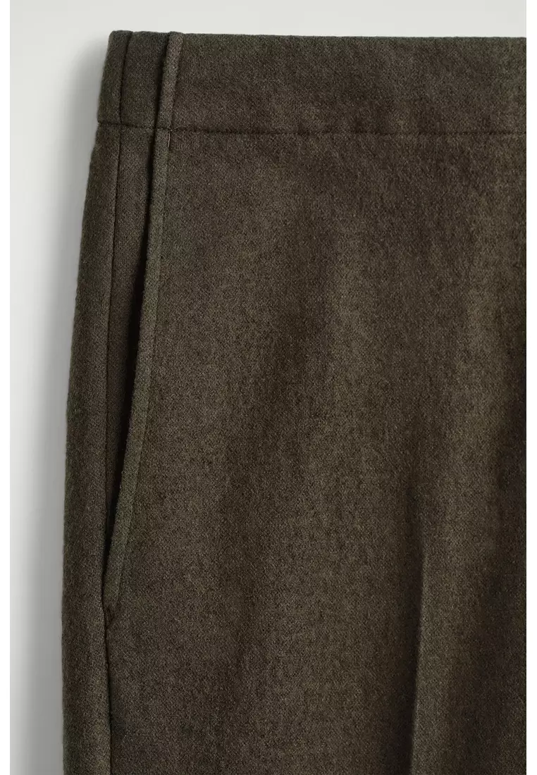ELASTICATED BOILED-WOOL TROUSERS