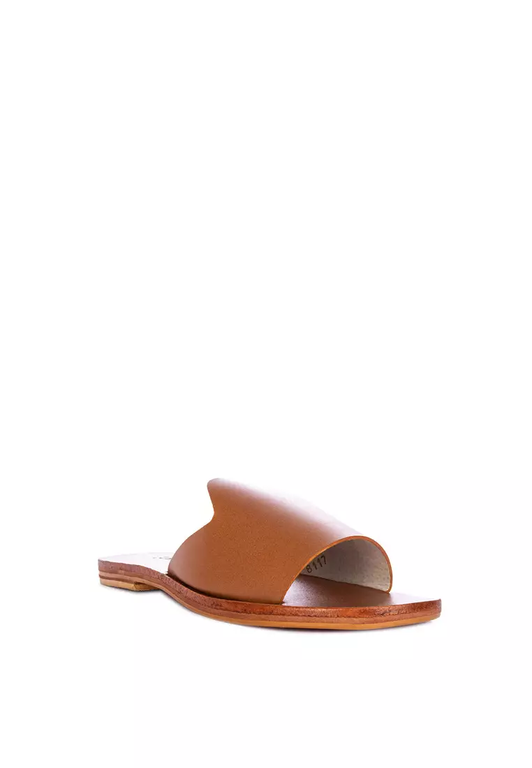 Leather Flat Slides