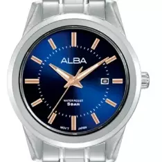 Jam Tangan Wanita Alba Fashion AH7EP5 AH7EP5X1 Strap Stainless Steel Silver Color Women Blue Dial Watch Original Garansi Resmi
