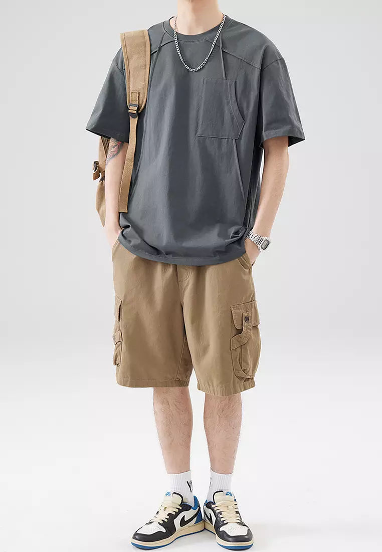 American Style Patchwork Short Sleeve T-Shirt AY-az8067