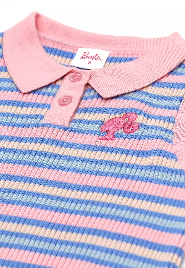 Girls Licensed Collared Sleeveless Top - Rainbow Stripes