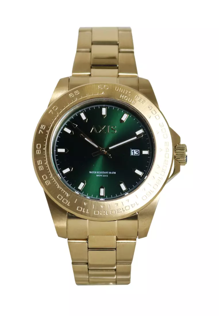 Mens Watches Axis Watch Gold Axis Gudetama 3-Hand Stainless Steel Band