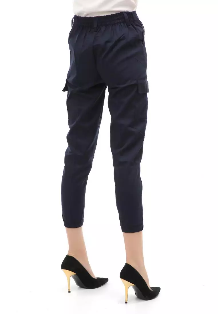 Jourel Jogger Pants Kasual Wanita Material Cotton ORIGINAL - Navy