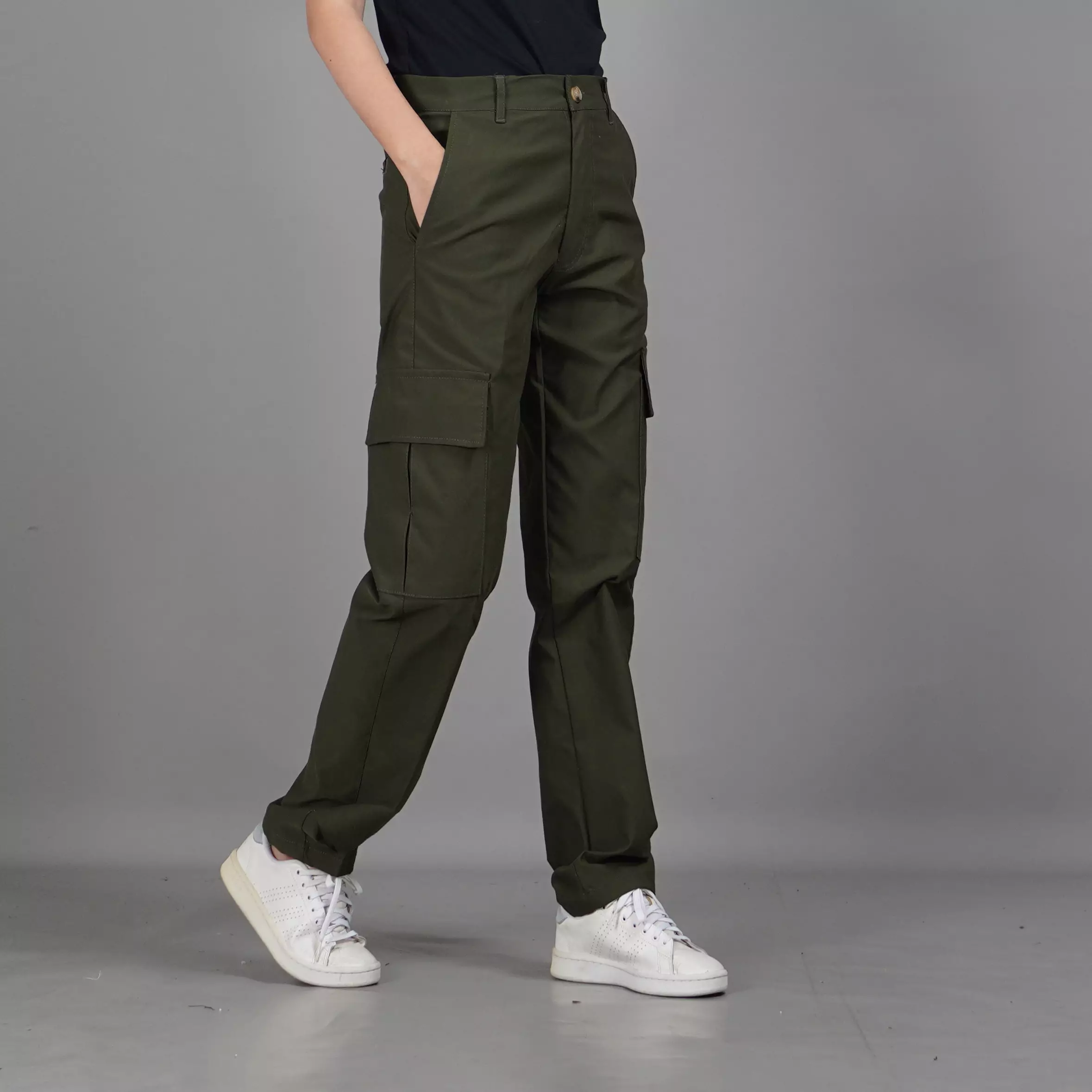  RAYSA Celana Panjang Cargo Celana Cargo Wanita Celana Wanita - ARMY