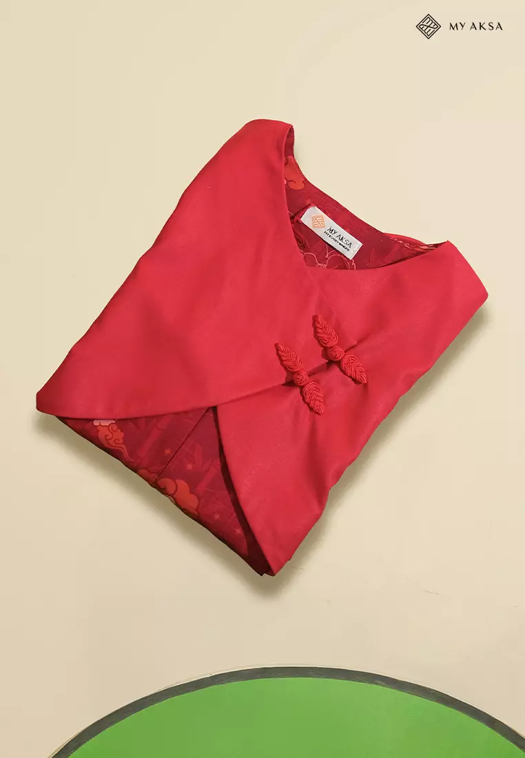 My Aksa Batik Anak Dress Pelana Red