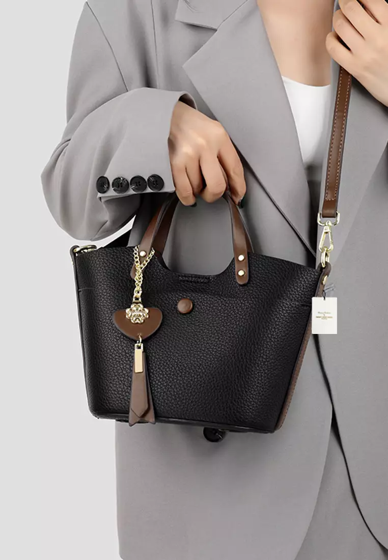 Color Matching Faux Leather Three-Way Bucket Bag JW HD-2814