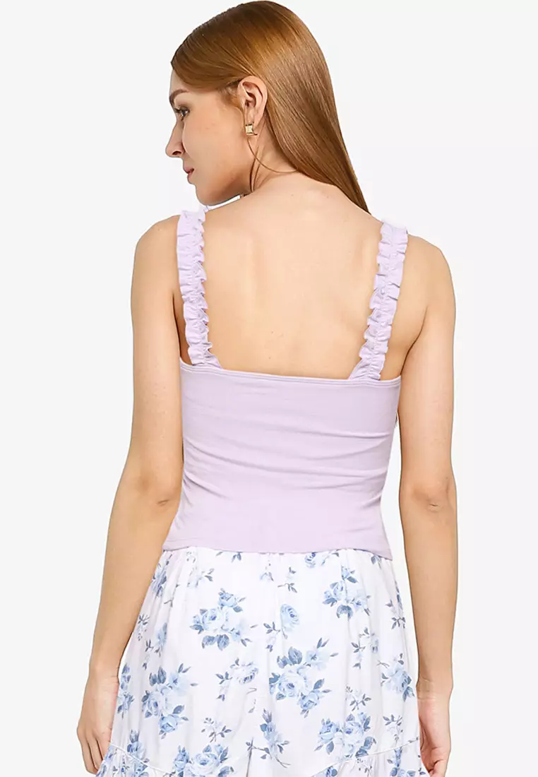 hollister ruffle tank top