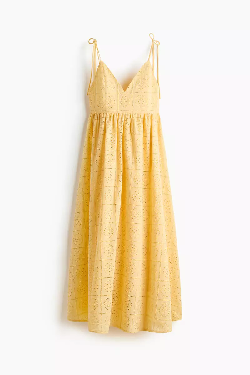 Tie-strap broderie anglaise dress