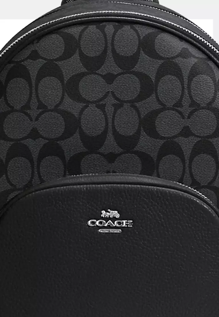 Court Backpack Bag In Signature Canvas in Graphite/ Black 5671