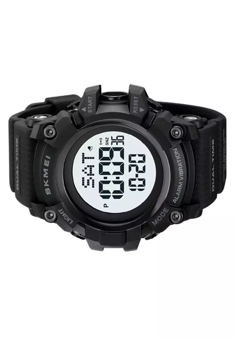 Jam Tangan Digital Pria 2313 Rubber Water Resist ORIGINAL - BlackWhite