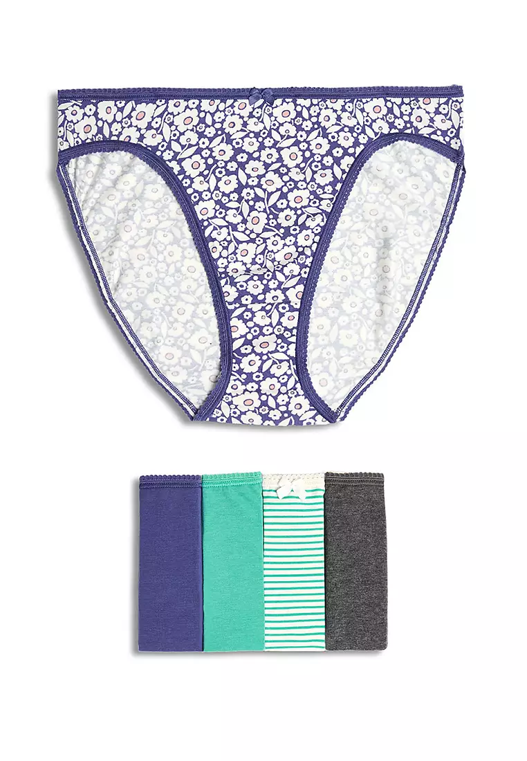 5pk Cotton Lycra™ High Leg Knickers