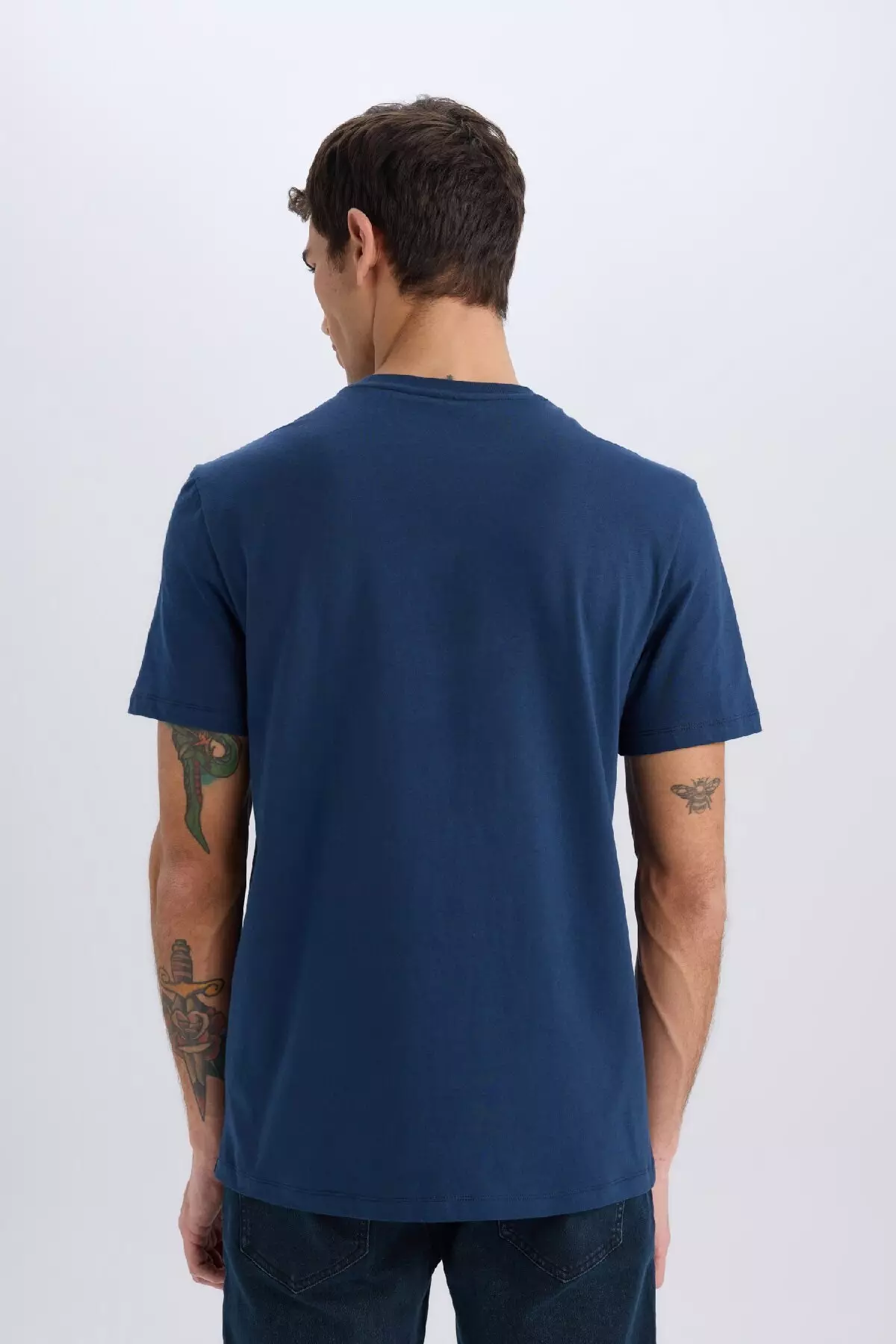 100% Cotton New Regular Fit Crew Neck Basic Plain Short Sleeve T-Shirt V7699Az25Sp