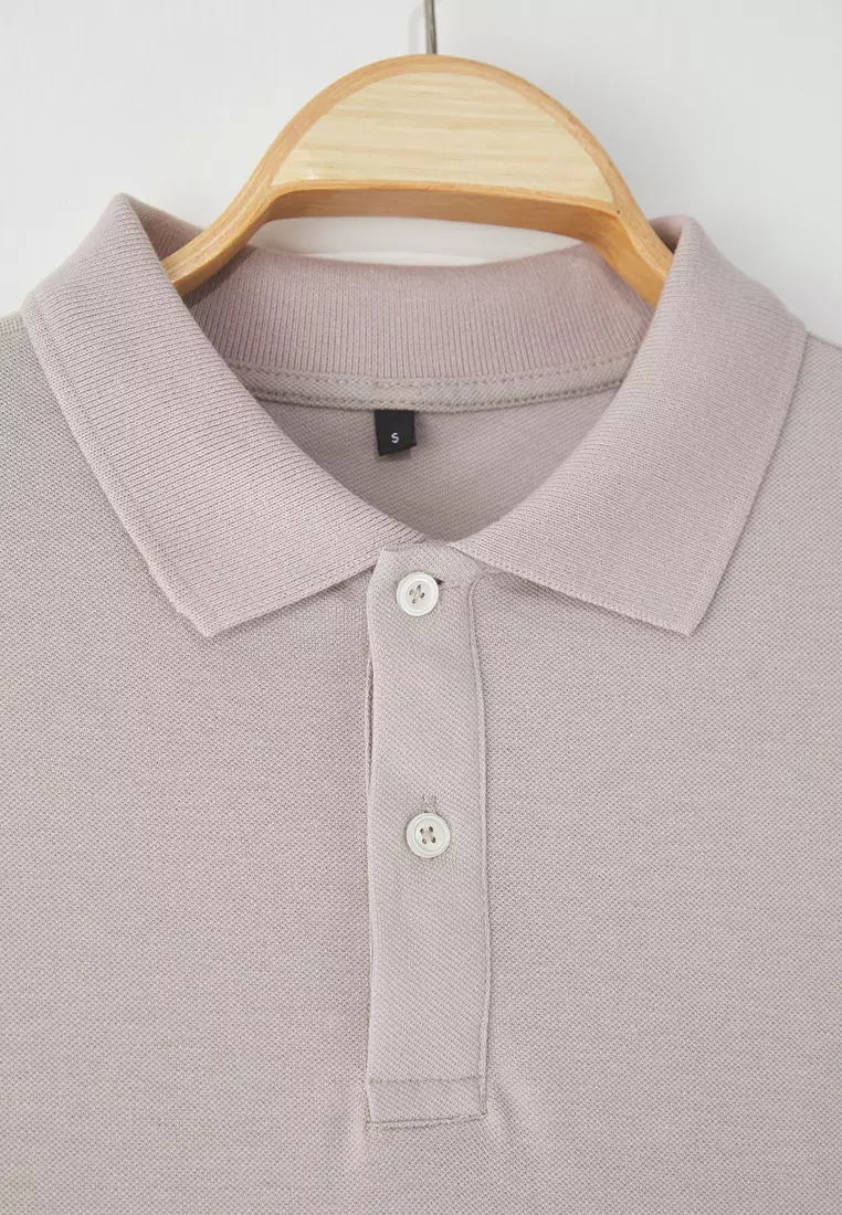 Navy Blue-Grey 2-piece Regular/Normal Cut 100% Cotton Polo Collar T-shirt TMNSS25PO00022