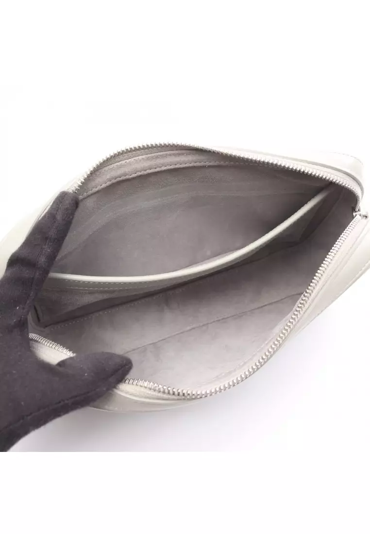 Pre-Loved Celine Medium messenger Shoulder bag leather gray