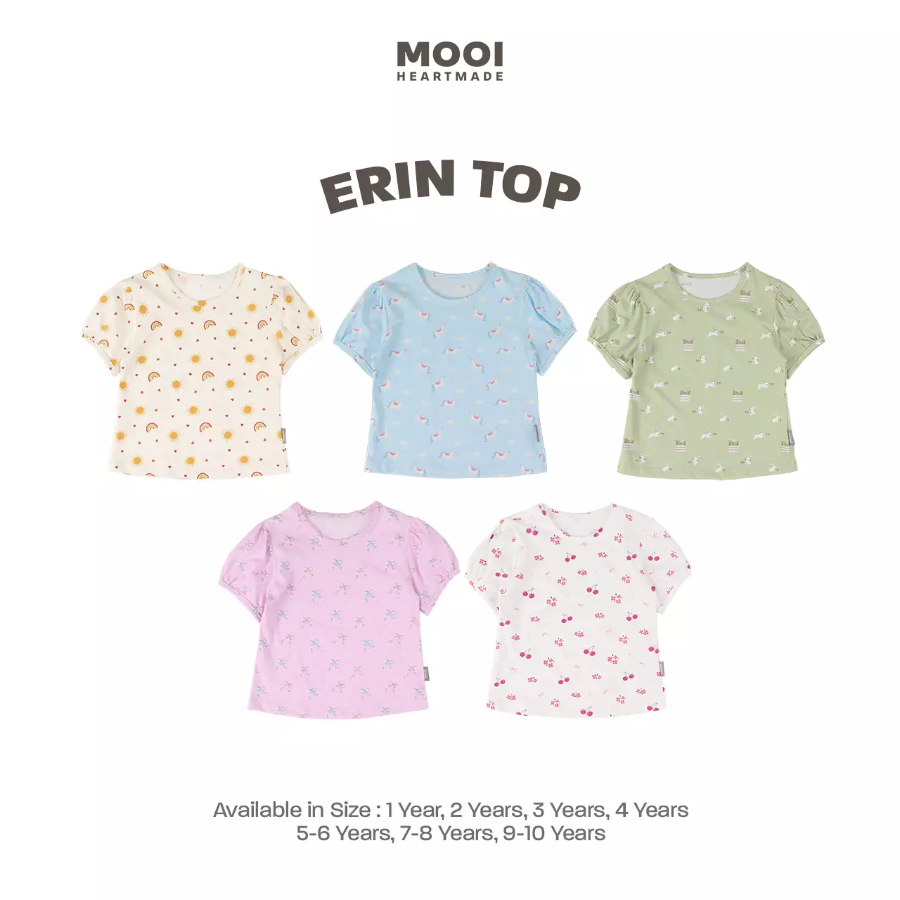 Mooi Atasan Anak Perempuan Erin Top - Cream